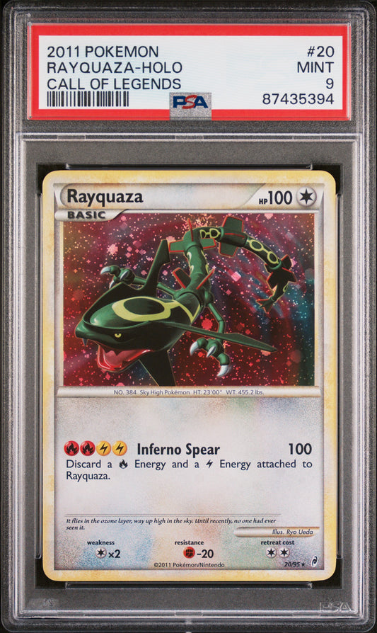 2011 Pokémon Call of Legends Rayquaza-Holo #20 PSA 9 MINT