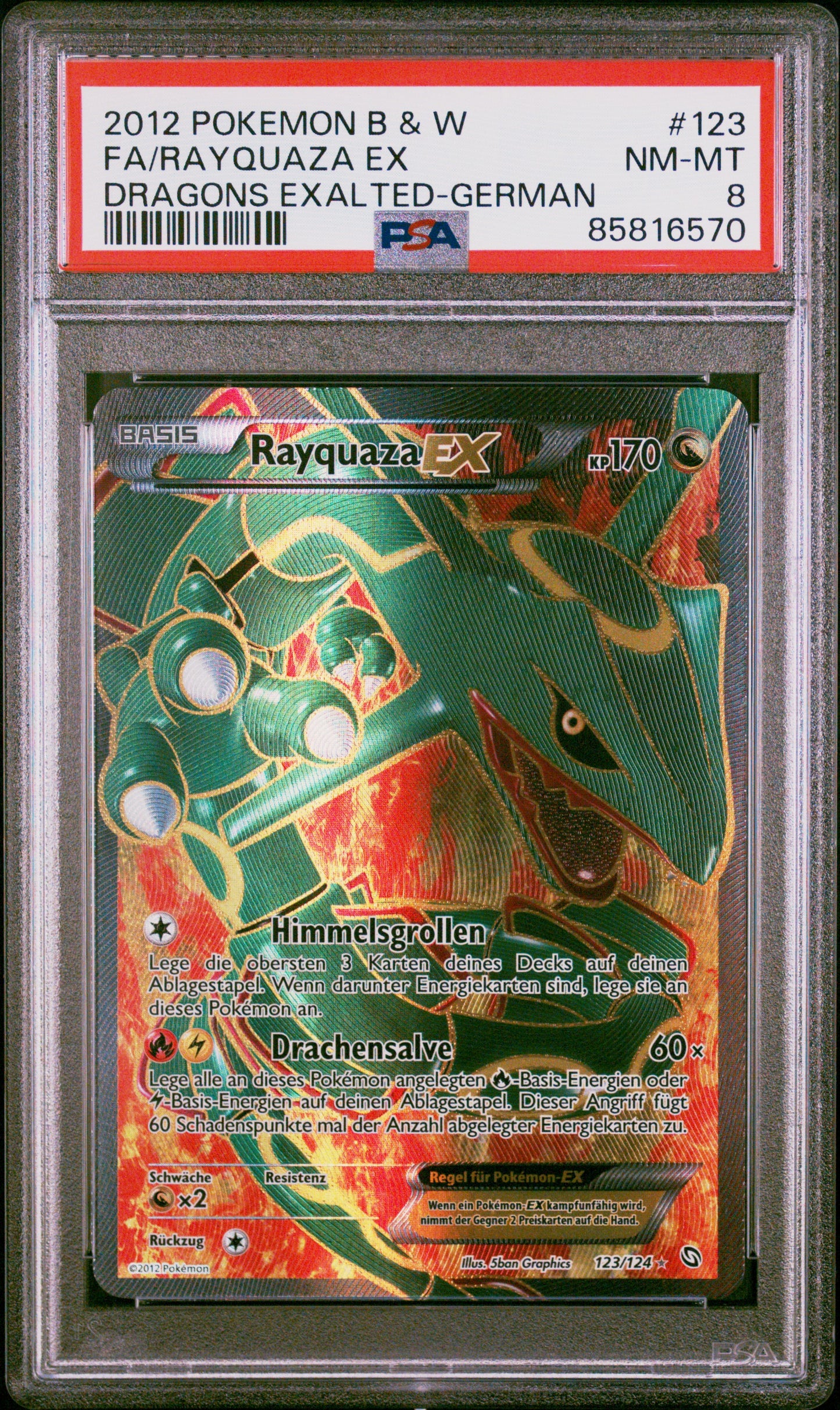 Rayquaza EX Full Art 123/124 Hoheit der Drachen Deutsch | POP 4 + Höchste PSA 8