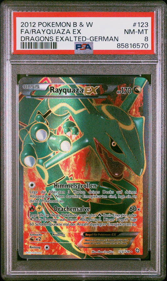 Rayquaza EX Full Art 123/124 Hoheit der Drachen Deutsch | POP 4 + Höchste PSA 8