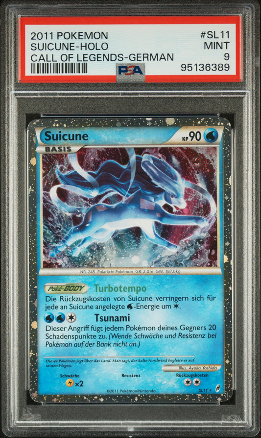 Pokemon TCG Karte - Suicune Shiny SL11 Ruf der Legenden Deutsch MINT PSA 9