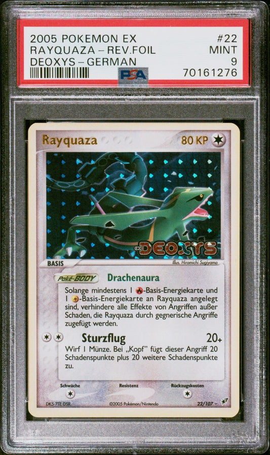 Pokemon Rayquaza 22/107 Reverse Holo EX Deoxys Deutsch Gold Stamp PSA 9