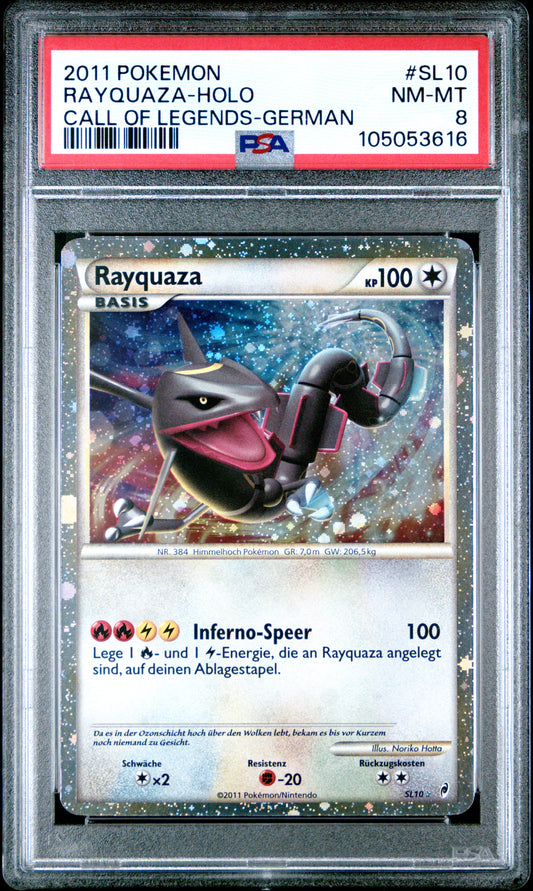 Pokemon 2011 Pokemon Ruf der Legenden # SL10 Shiny Rayquaza Holo Deutsch PSA 8